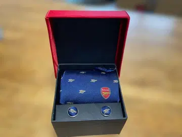 Arsenal 아스날 넥타이와 커프스링크 세트 미사용 새상품급