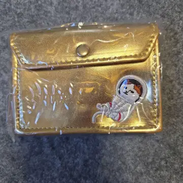 미사용 새상품. 우주복 고양이 자수 골드 카드 케이스
