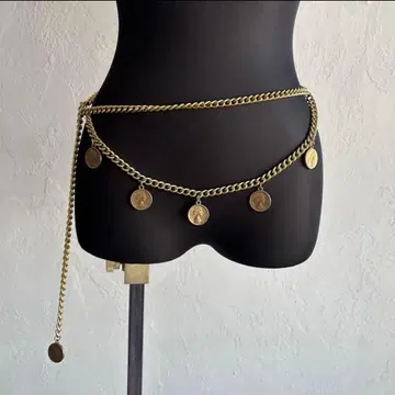 queen elizabeth gold coin chain belt