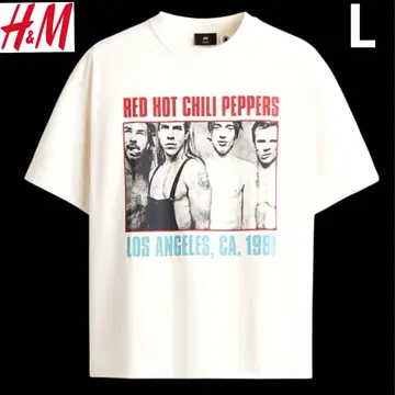 새상품 H&M x 레드 핫 칠리 페퍼스 콜라보 밴드 T셔츠 L.
