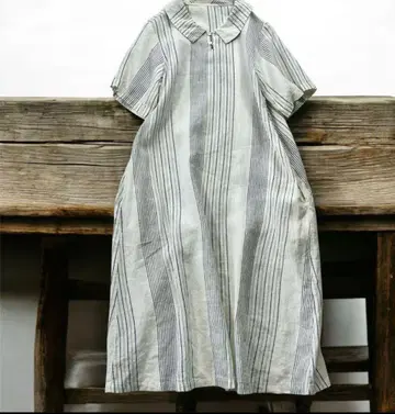 네스트로브 린넨 반팔 원피스