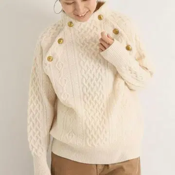 택 포함 미사용 새상품 FRAMeWORK 해밀턴 아란 풀오버 니트