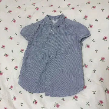 모리걸 y2k 구제 의류 페어리 그런지 반팔 스트라이프 셔츠