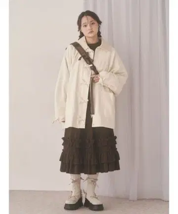 merry jenny 코듀로이 프릴 턱 스커트