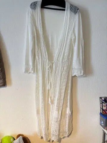 개버딘 K.T. 긴팔 레이스 가디건 9호 화이트