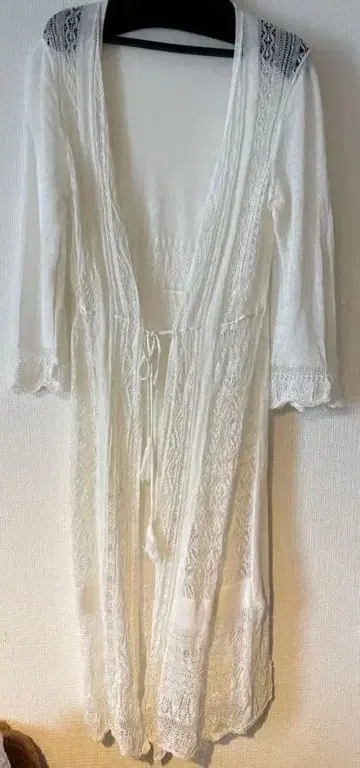 개버딘 K.T. 긴팔 레이스 가디건 9호 화이트