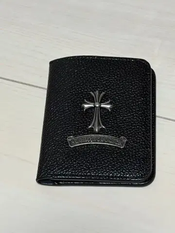 블랙 가죽 접이식 지갑 카드 케이스, 지폐 수납 공간