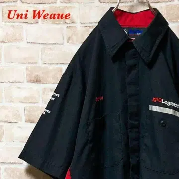 [레어] Uni Weaue 워크 셔츠 볼링 셔츠 와펜 자수