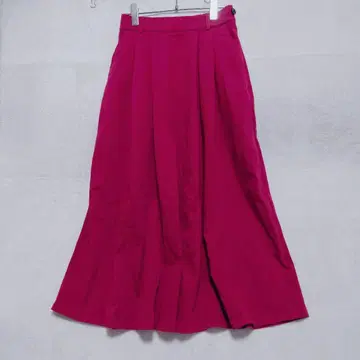 백넘버 플레어 롱 스커트 턱 M 핑크 나일론 혼방