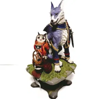 몬스터 헌터 오토모 가루크 & 후쿠즈쿠 피규어 동상