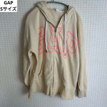 갭 GAP 집업 로고 후드티 핑크 아이보리 S