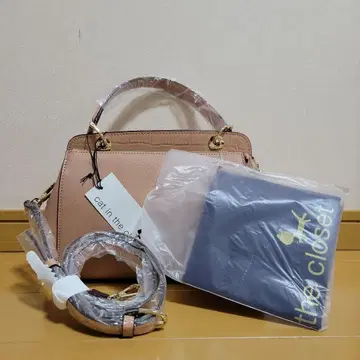 택 포함 새상품 미사용 캣 인 더 클로젯 2way 백 가죽 파우더 핑크