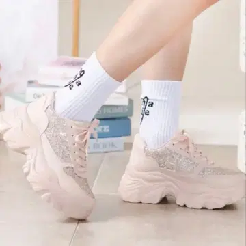 attagirl 통굽 글리터 스니커즈 핑크 아타걸