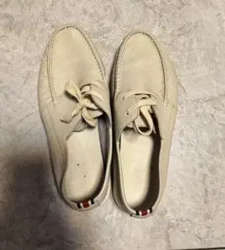 화이트 레이스업 모카신 신발 26.0cm