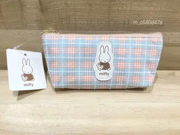 미사용 miffy 체크 무늬 그린 펜 케이스 파우치 미피 새상품
