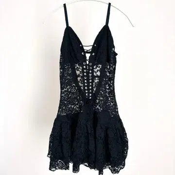KIRSH 레이스 미니 원피스 블랙 XL 빅 사이즈 지뢰계 코르셋풍