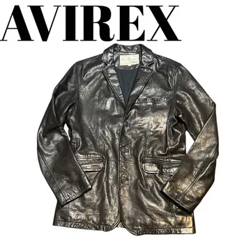 [레어] AVIREX 아비렉스 천연 가죽 테일러드 자켓 블랙 M