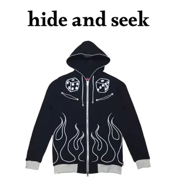 hide and seek 빅 프린트 후드 맨투맨 하이드앤시크