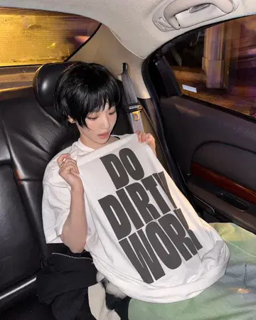 aespa dirty work 셔츠 닝닝 트레이딩 카드 덤 포함