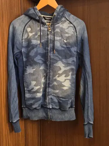 1PIU1UGUALE3 데님 맨투맨 집업 후드티 카모플라주 카모플라쥬 S