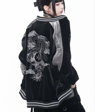 REFLEM 드래곤 자수 벨로아 스카잔