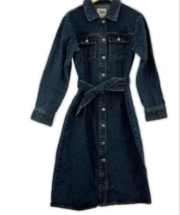 ZARA 다크 데님 벨트 원피스