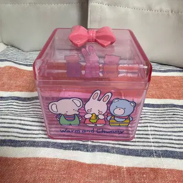 당시품 치어리참 플라스틱 케이스 소품함 희귀 레어 산리오 쇼와 레트로