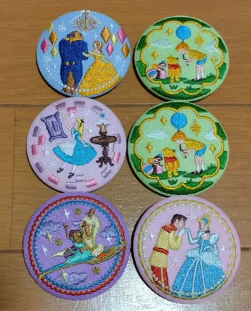 디즈니 자수 캔뱃지 6개 세트