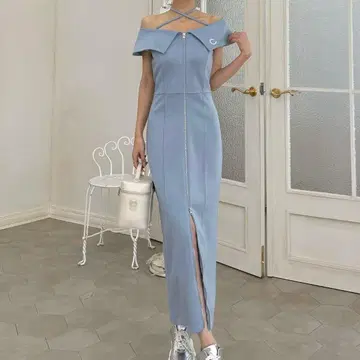 ROYAL PARTY 오프숄더 원피스 롱 MLB