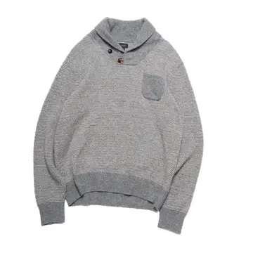 00s JCREW 바즈아이 숄카라 호두 버튼 니트 진품