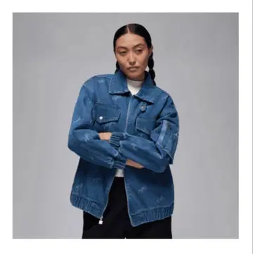 조던 우먼 데님 자켓 M 스톤 블루