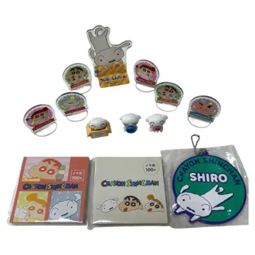 짱구는 못말려 굿즈 묶음 판매 메모장 2권 시로 피규어 세트