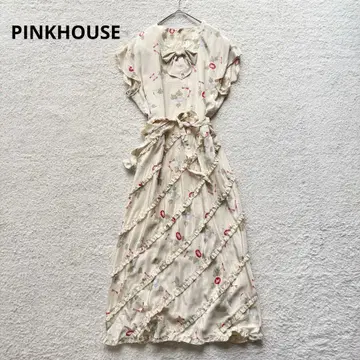 핑크하우스 원피스 피코 프릴 아사카오 잠자리 허리 마크 프릴