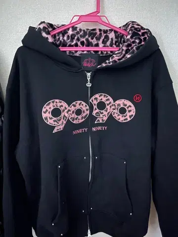 9090 레오파드 무늬 후드 후드티 L