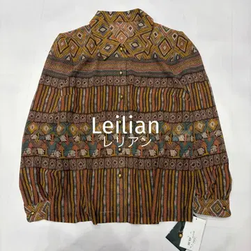 Leilian 레리안 올 패턴 셔츠 골드 버튼 일본제 빈티지풍