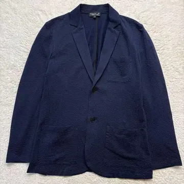 agnes b. HOMME 시어서커 테일러드 자켓 네이비 썸머 자켓