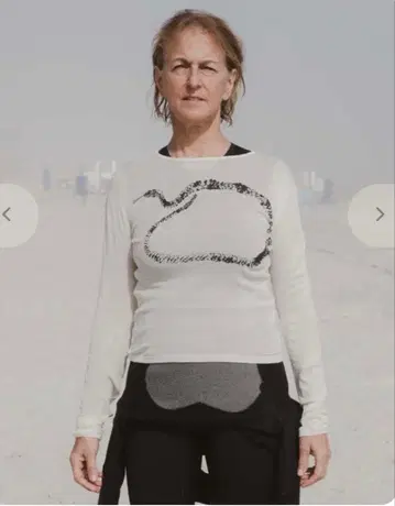 BASERANGE 시스루 롱 슬리브 티셔츠 오가닉 코튼