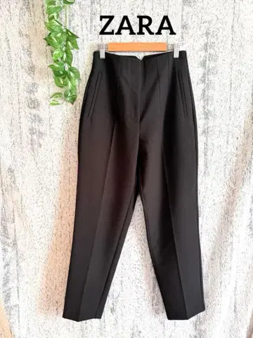 [ ZARA ] 깔끔한 하이웨스트 여성용 슬랙스 (S) 블랙