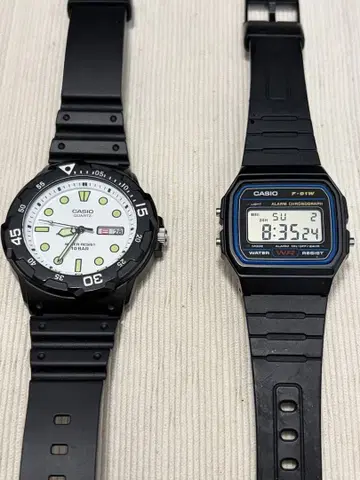 저렴한 카시오 2개 세트 MRW-200HJ-7EJH / F-91W-1JH