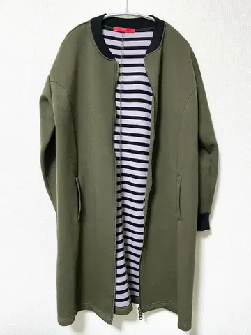 그라니프 롱 블루종 아우터 자켓 그린 안감 보더