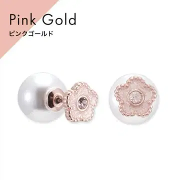 MARY QUANT 핑크 골드 화이트 귀걸이