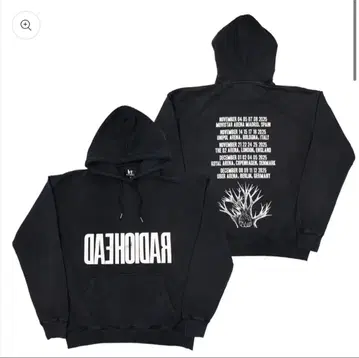 Radiohead 2025 Tour Black Hoodie XL