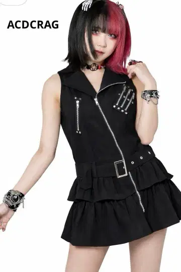 46 새상품급 ACDCRAG 펑크 슬리브리스 지뢰계