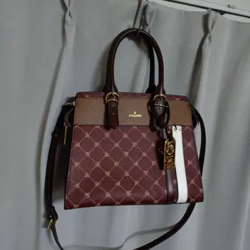 앤슈에트 모노그램 핸드백 와인 레드