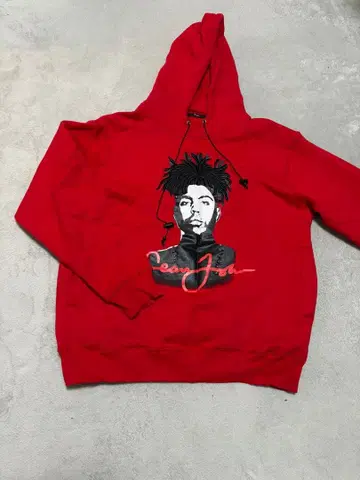 레드 그래픽 프린트 후드티