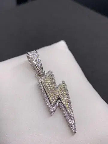 지르코니아 번개 썬더 번개 카미나리 블링블링 목걸이 [ 은 x 은 ]