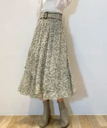 (L02584) 스나이델 프린트 플리츠 스커트 롱 꽃무늬 0