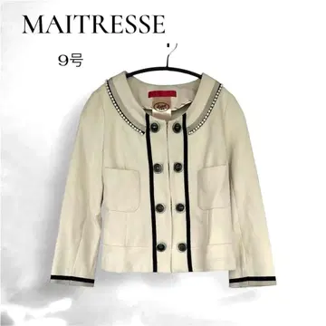 [ 컨디션 최상 ] MAITRESSE 야마다야 펄 포함 노카라 자켓 9호