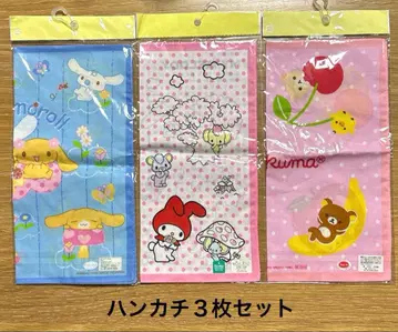 [ 미사용 새상품 ] 시나모롤 마이멜로디 리락쿠마 손수건 레트로