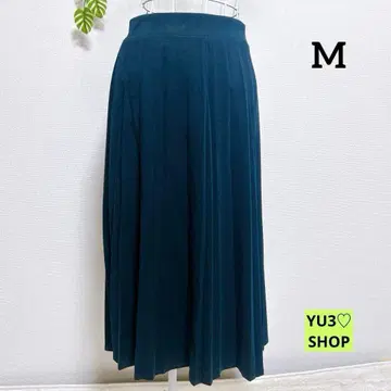 그랜드 크루 M 무릎 기장 플리츠 스커트 다크 그린 가을/겨울